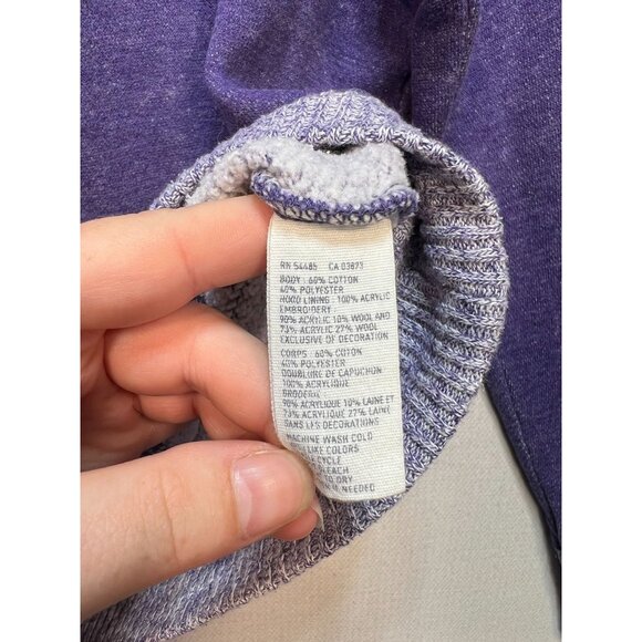 American Eagle Women's Cotton Pullover Hooded Sweater Size M Bluish Purple - Picture 4 of 12